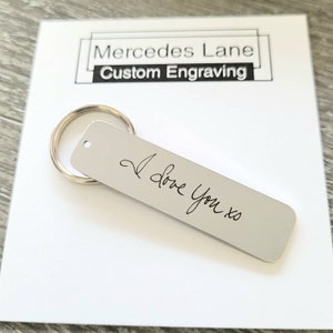 Handwriting Laser Engraved Key FOB Chain ~  ~ Stainless Steel ~ Free Shipping Canada ~ Gift Box Included