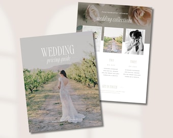 Canva Wedding Photography Pricing Template | Wedding Pricing Guide List | Photographer Price Guide | Canva Template, Template Pricing Sheet
