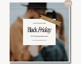 Black Friday Mini Session Template, Canva Template, Holiday Session Template, Photographer marketing, Black Friday Marketing Template