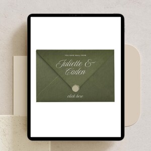 Green & Pink Floral Wedding Invitation Website Template, Editable Canva Design, RSVP Form, Wedding Invite, Digital Download image 6