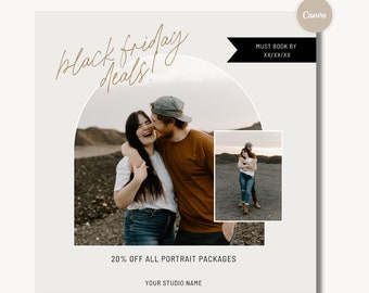 Black Friday Minis Session Template, Canva Template, Holiday Session Template, Photographer marketing, Black Friday Marketing Template