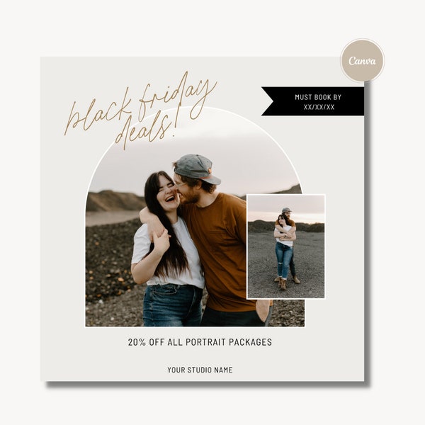 Black Friday Minis Session Template, Canva Template, Holiday Session Template, Photographer marketing, Black Friday Marketing Template