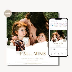 Fall Mini Session Template, Canva Template, Fall Template, Mini Session ...