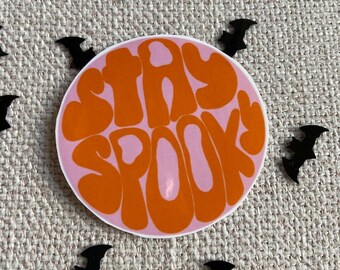 70&#39;s style stay spooky sticker