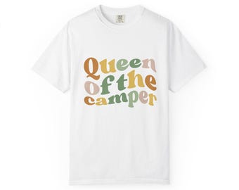 Camp Vibes Unisex T-shirt - Queen of the Camper, Gift for Campers, Outdoor Adventure Tee, Nature Lover Shirt, Summer Camp Clothing