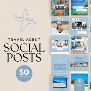 Plantillas de Instagram para agentes de viajes, marketing para agentes de viajes, plantillas de publicaciones de Instagram, plantillas de Canva, redes sociales para agentes de viajes, publicaciones de lujo