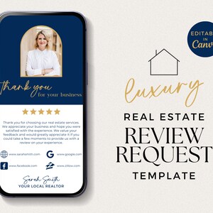 Canva Vorlagenüberprüfung, Anfrage zur Bewertung der Wohnung, Realtor Marketing, Makler, Empfehlungsanfrage