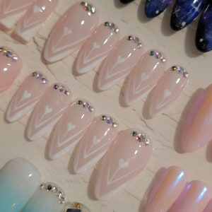 Cute modified French design/bubble bath base/French nails/stylish design