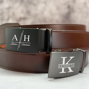 Personalized Genuine Leather Belt, 3rd Anniversary Gift, Unique Gift for Husband LegendaryHide Hole-Less Leather Ratchet Belt