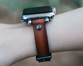 Womens Leather iwatch Band Series 7, 6, 5, 4,  Genuine Soft Leather Slim iWatch Strap, 38mm, 40mm, 42mm, apple watch bracelet