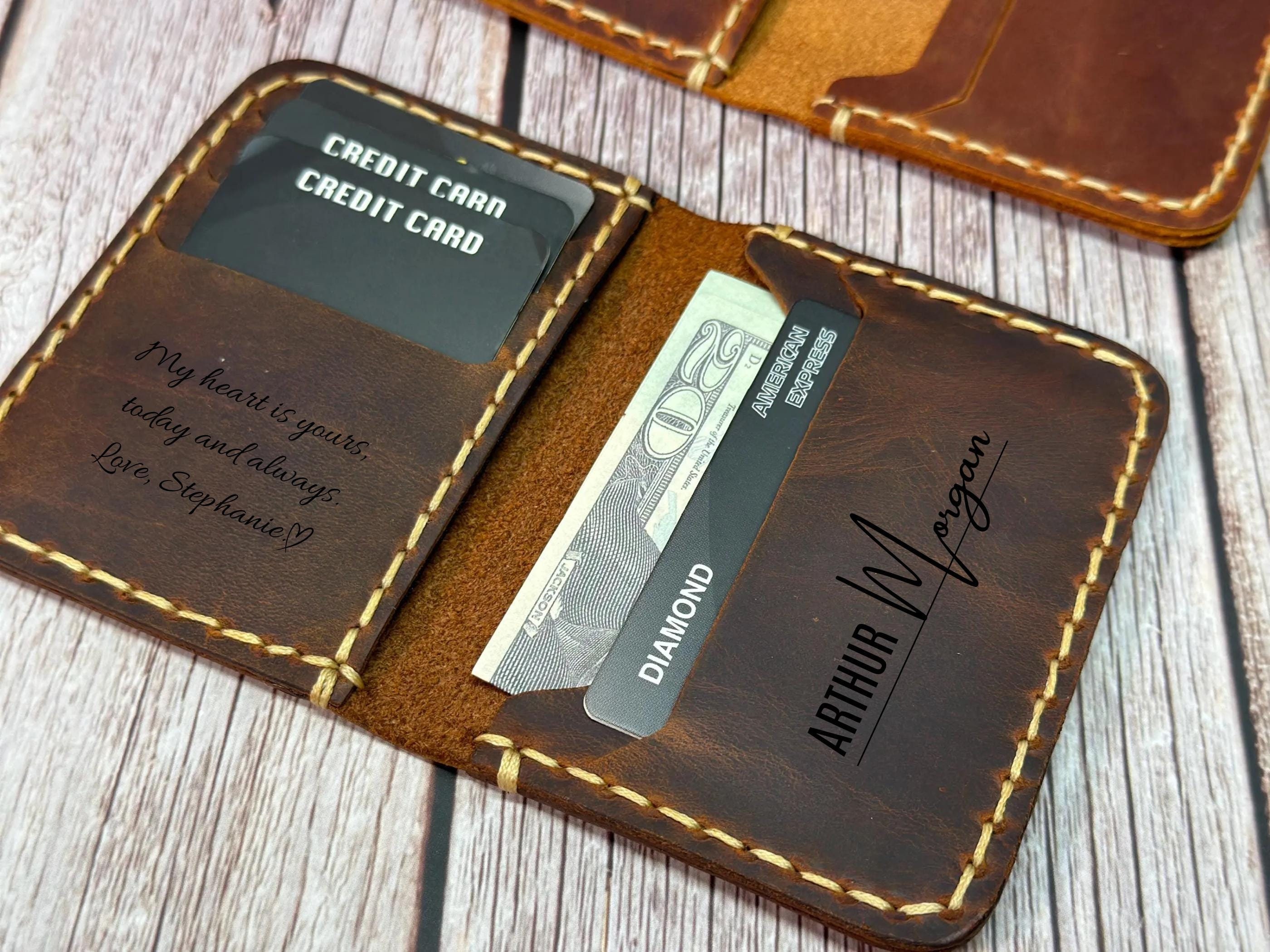 The Troy Slim Wallet, Small Front Pocket Wallet, Minimalist Leather Card Holder