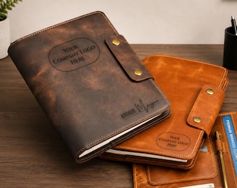Personalized Leather Planner, Corporate Gift for Employees, Executive Gift, Business Gift, Custom Company Gift, Leather Organizer