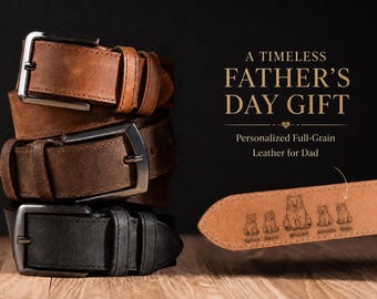 Personalized Leather Belt | Fathers Day Gift for Dad | Mens Belt | Gift for Husband | Gift for Him
