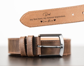 Leather Belt for Father’s Day , Custom Engraved Belt for Husband, Unique Gift for Him, Personalized Leather Belt for Dad