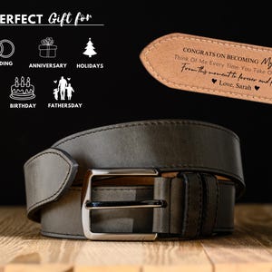 Custom Leather Belt for Daddy, Father’s Day Gift for Boyfriend, Unique Gift for Husband, Personalized Leather Belt Anniversary Handmade Belt image 11
