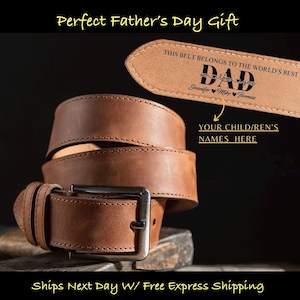 Custom Leather Belt for Him, Father’s Day Gift for Boyfriend, Unique Gift for Husband, Personalized Leather Belt Anniversary, Handmade Belt