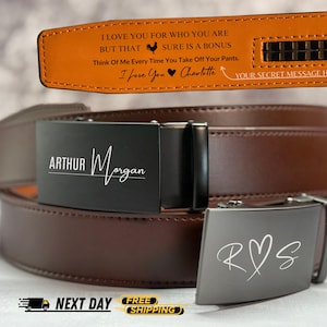 Men&#39;s Leather Belt, Personalized Groomsmen Belt, LegendaryHide PrecisionFit Leather Ratchet Belt, Unique Gift for Husband