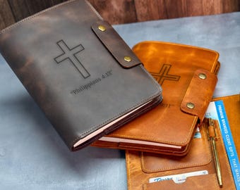 Personalized Leather Planner, Refillable Journal, 2027 Planner, Christian Journal, Faith Journal, Prayer Journal, Religious Gift