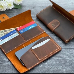 Regalo para el Día de la Madre, Cartera de Cuero Personalizada, Cartera de Cuero para Mujer, Cartera de Cuero Hecha a Mano, Cartera Grabada, Regalo para Mamá