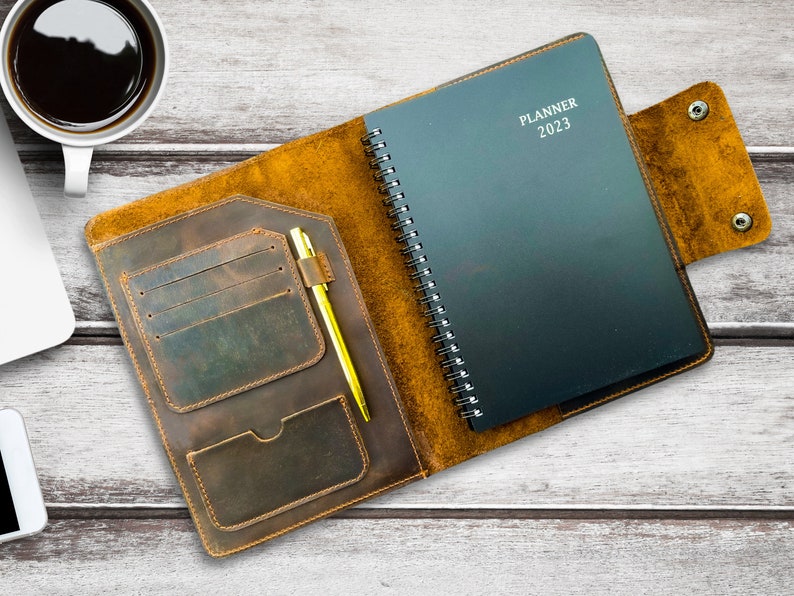 Refillable Leather Planner Personalized Notebook 2023 Etsy