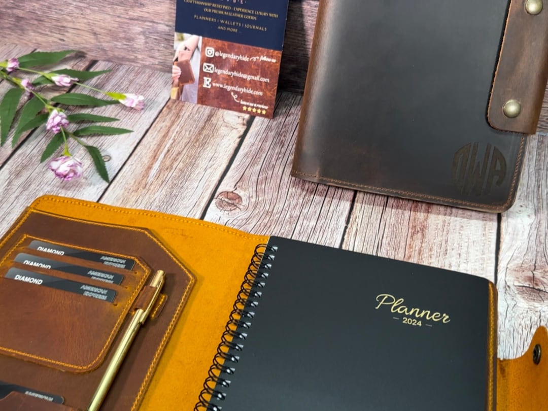 Refillable Leather Planner, Personalized 2025 Planner With Leather