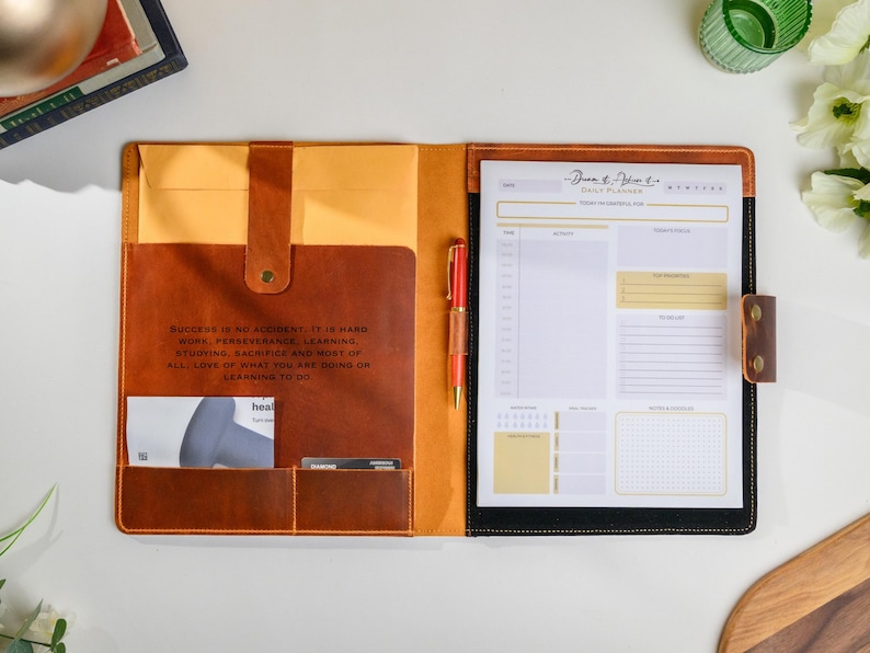 Leather pad folio, graduation gift