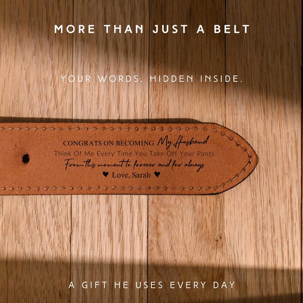Personalized Leather Belt Wedding Gift for Groom, Custom Engraved Belt, Gift for Husband, Anniversary Belt, Handmade Men’s Belt