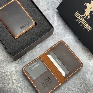 The Troy Slim Wallet, Small Front Pocket Wallet, Minimalist Leather Card Holder