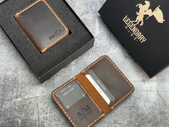 The Troy Slim Wallet, Small Front Pocket Wallet, Minimalist Leather Card Holder