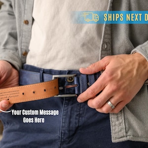 Custom Leather Belt for Daddy, Father’s Day Gift for Boyfriend, Unique Gift for Husband, Personalized Leather Belt Anniversary Handmade Belt image 3