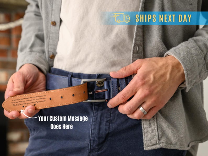 Custom Leather Belt for Daddy, Father’s Day Gift for Boyfriend, Unique Gift for Husband, Personalized Leather Belt Anniversary Handmade Belt image 3
