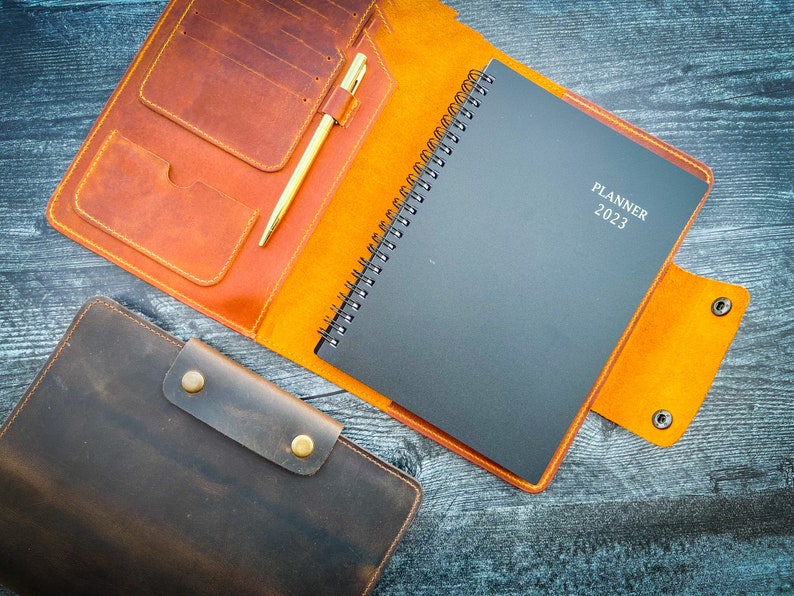 Refillable Leather Planner Personalized Notebook 2023 Etsy