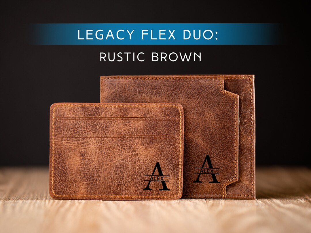 Personalized Leather Wallet, Custom Card Holder, Monogrammed Bifold ...
