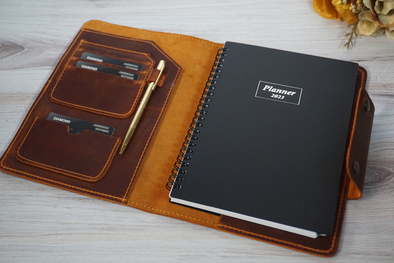 Refillable Leather Planner Personalized 202324 Planner With Etsy