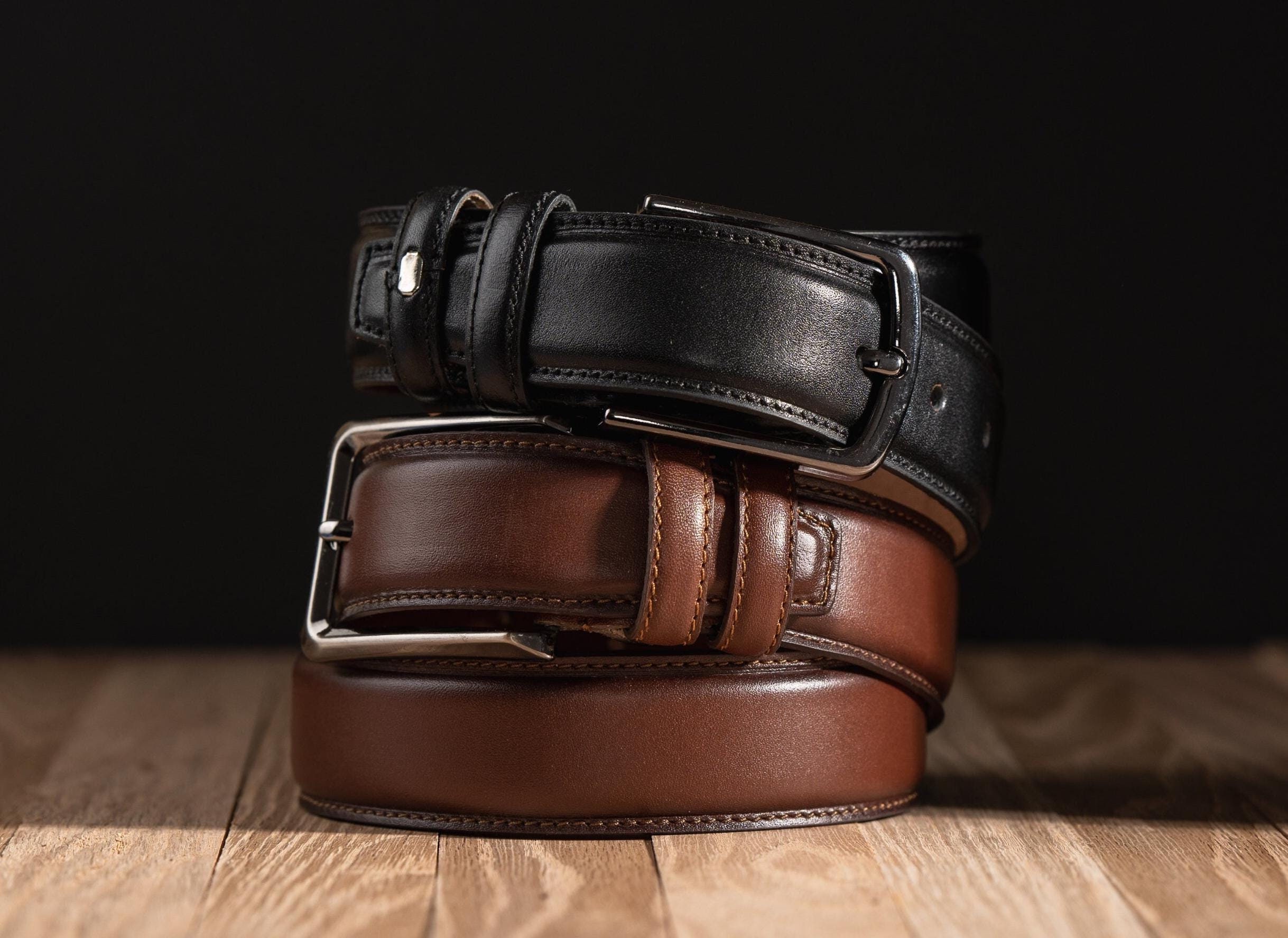 Anniversary Gift for Him, Personalized Leather Belt - Handcrafted Custom Belt for Dad -, Birthday Gift for Him