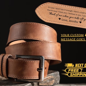 Ceinture en cuir personnalisée pour anniversaire - Ceinture personnalisée fabriquée à la main pour lui, cadeau Saint Valentin pour mari, cadeau unique pour petit ami image 4