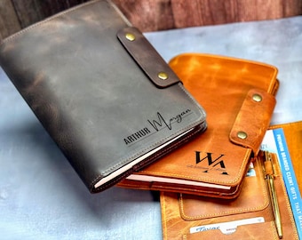 Personalized Leather Journal A5, Custom Logo Notebook, Corporate Gift for Clients & Employees, Executive Journal, Optional Gift Box + Pen