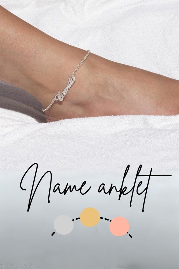 Name Anklet Personalized Ankle Bracelet Custom Anklet for Women