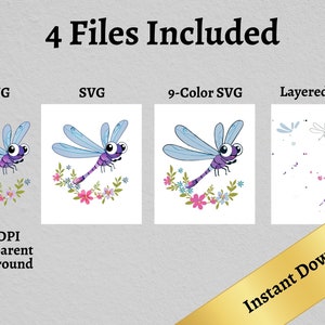 Dragonfly SVG and PNG Cute Instant Download for Crafts Printable Wall ...
