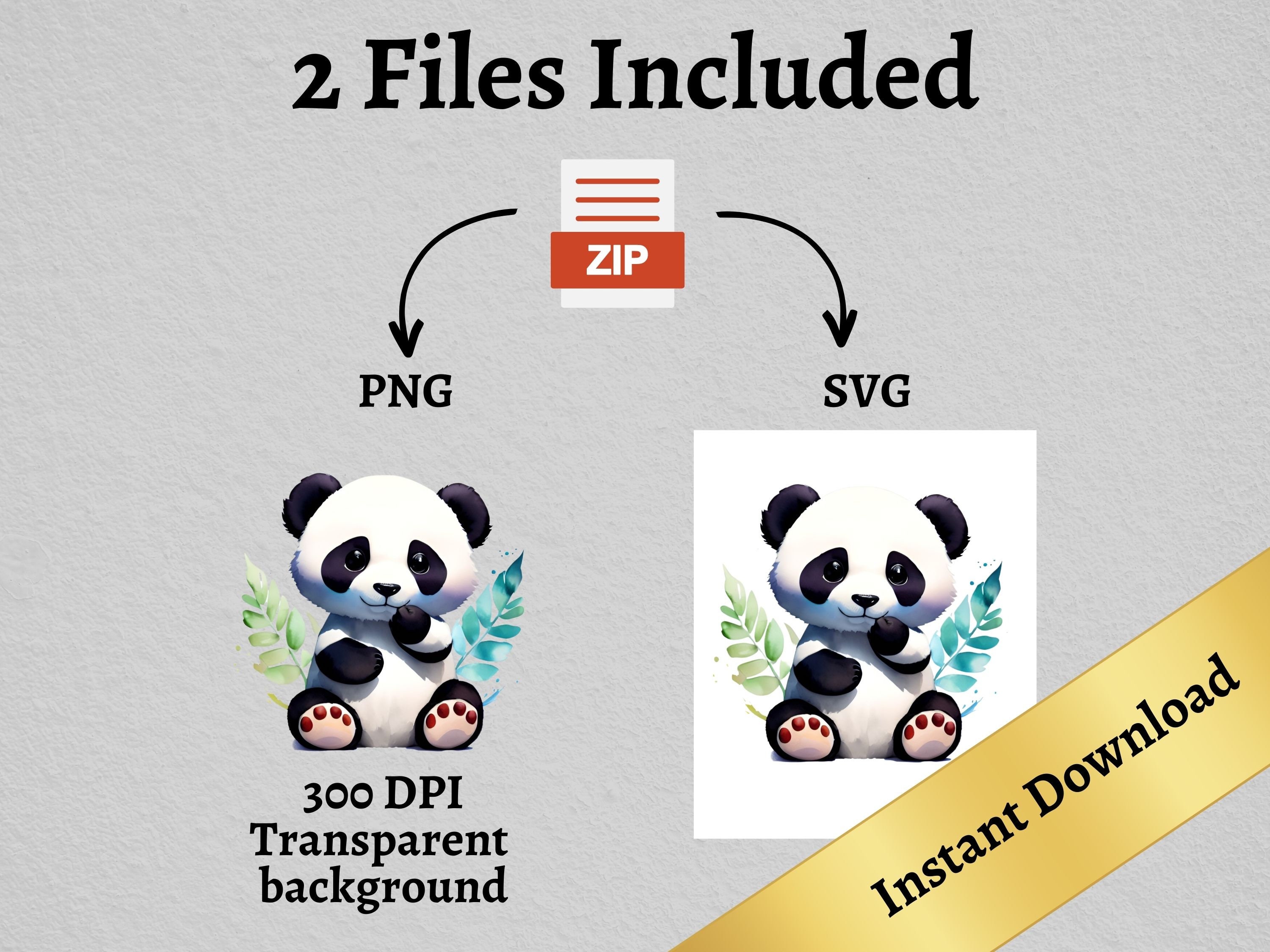 Baby Panda SVG and PNG Panda Bear Instant Download for Crafts ...