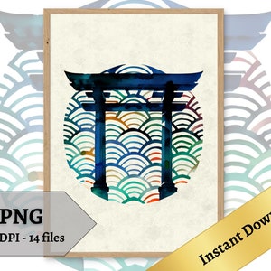 Japandi Wall Art Zen Wall Print PNG Torii Wall Decor Japandi Art for Wall Decor Instant Download Printable Wall Art for Minimalist Design