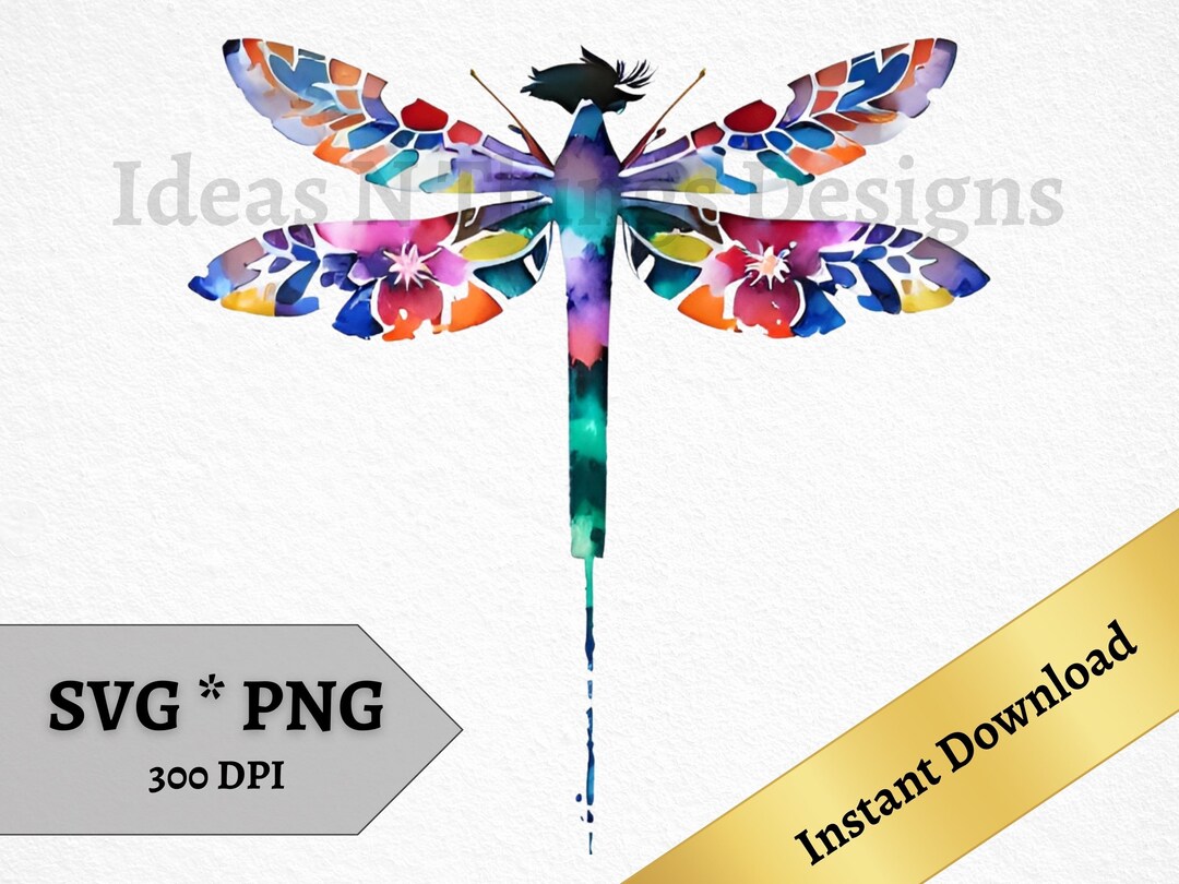 Dragonfly SVG and PNG Instant Download for Crafts, Printable Wall Art ...