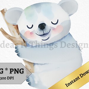 Baby Sloth SVG PNG Watercolor Sloth Instant Download, Invitations Printable Wall Art Baby Decor Clipart Print on Demand Commercial Use