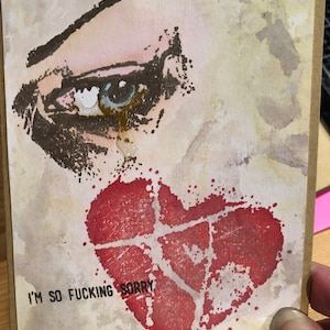 Tearful Sympathy, Loss, Thinking of You Greeting Card with Snarky Sentiment