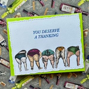 Funny Sass Old Lady Ass Thank You Card, You Deserve A Thanking Snarky Greeting Card