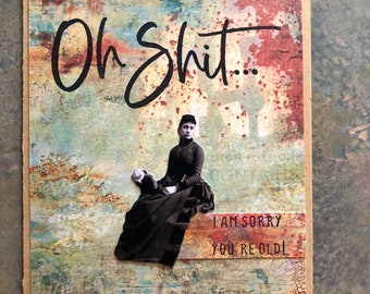 Funny Vintage Birthday Card: Sassy Old Lady Greeting