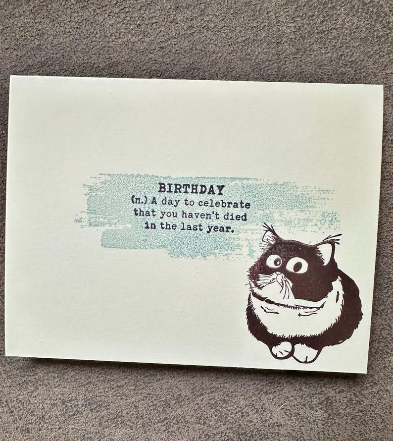 Funny Grumpy Cat Birthday Card, Sarcastic Feline Bday Card - Etsy