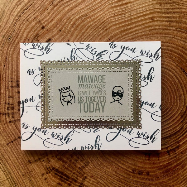 The Princess Bride inspired Wedding greeting card; Cult movie classic funny nuptials card