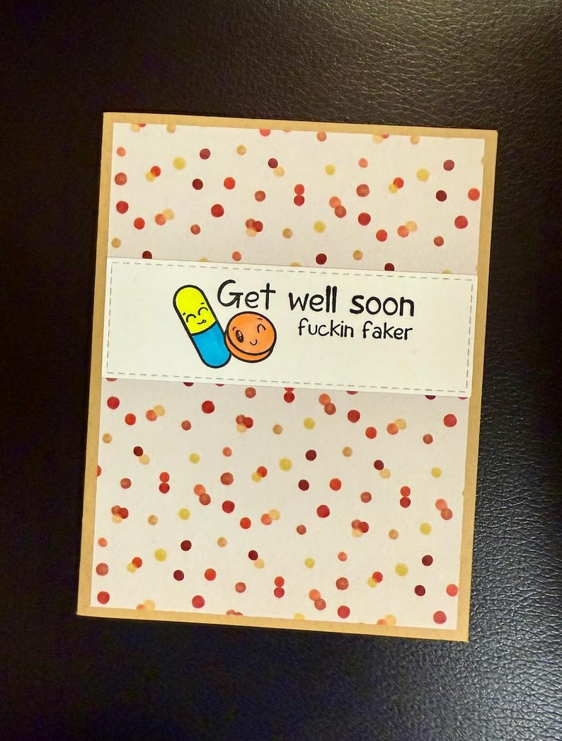 Funny Get Well Card: Sweary Snark for Coworker, Family, or Friend image 2