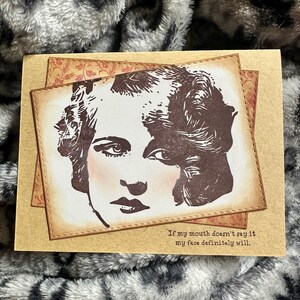 Resting Bitch Face Vintage Style Snarky Funny Greeting Card, Great Friendship Card for the Women in your Life